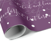 パープルミニマルカスタムリストスクリプト文字降雪 ラッピングペーパー (ロールコーナー)