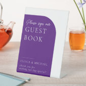 パープルミニマルズ結婚ゲストブックペデスタルサイン 台座サイン (インサイチュ)