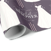 パープルミニマルブライダルシャワー パーソナライズされた ラッピングペーパー (ロールコーナー)