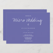 パープルミニマルマイクロ結婚式招待状 (正面/裏面)