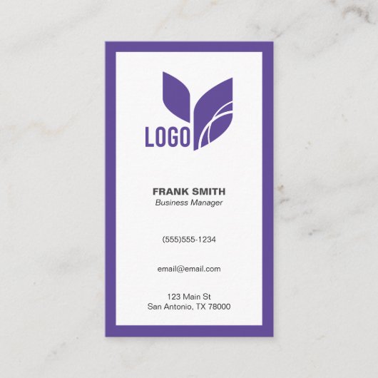 パープルミニマルモダンリスト 名刺 (正面)