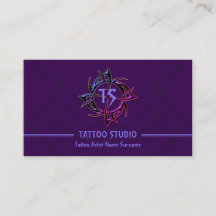 パープルミニマルヴィンテージモダンタトゥースタジオ