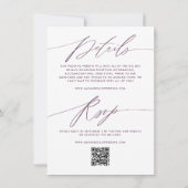 パープルミニマル両面結婚式招待状 招待状 (裏面)