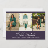 パープルミニマル写真部卒業パーティー 招待状 (正面)