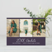 パープルミニマル写真部卒業パーティー 招待状 (スタンド正面)