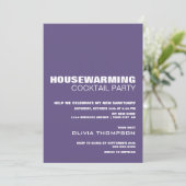 パープルミニマル引っ越し祝いパーティーカクテルパーティー 招待状 (スタンド正面)