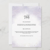 パープルミニマル結婚式招待状エレモダンガン 招待状 (裏面)