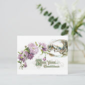 パープルミムスヴィンテージ新年とヴィネット シーズンポストカード (スタンド正面)