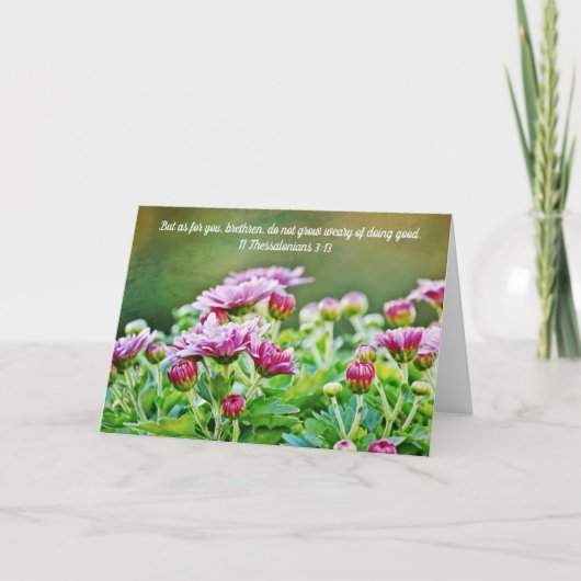 パープルミムス聖なる書物、 経典カード2 Thessalonian 3:13 カード (正面)