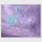 パープルミュージックノート抽象芸術ラッピング紙 ラッピングペーパー (フラット)