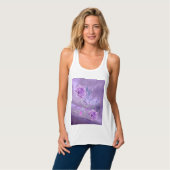 パープルミュージックノート&バラレーサーバックタンクトップ タンクトップ (正面フル)