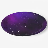 パープルミルキュイウェイ銀河系ナイトスカイ誕生日 ペーパープレート (アングル)