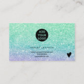 パープルミントグリッターのロゴの感謝してい順序 名刺 (裏面)