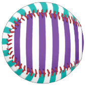パープルミントストライプデザイナーソフトボール ソフトボール (正面左)