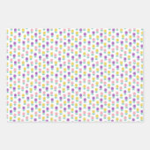 パープルミントチキンエッグチューリップイースターパターン ラッピングペーパーシート (正面3)