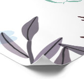 パープルミントフローラパーソナライズされた引用文アートプリント ポスター (角)