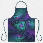パープルミートターコイズモダン抽象芸術フラクタル エプロン (正面)