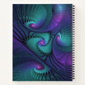 パープルミートターコイズモダン抽象芸術フラクタル ノートブック (裏面)