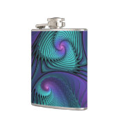 パープルミートターコイズモダン抽象芸術フラクタル フラスク (左)