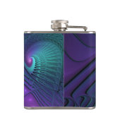 パープルミートターコイズモダン抽象芸術フラクタル フラスク (裏面)