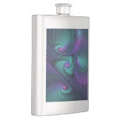 パープルミートターコイズモダン抽象芸術フラクタル フラスク (右)