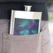 パープルミートターコイズモダン抽象芸術フラクタル フラスク (インサイチュ)