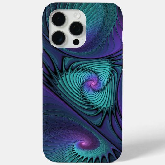 パープルミートターコイズモダン抽象芸術フラクタル Case-Mate iPhoneケース (裏面)