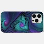パープルミートターコイズモダン抽象芸術フラクタル Case-Mate iPhoneケース (裏面 (横))