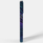 パープルミートターコイズモダン抽象芸術フラクタル Case-Mate iPhoneケース (裏面 / 右)