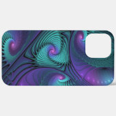 パープルミートターコイズモダン抽象芸術フラクタル Case-Mate iPhoneケース (裏面 / 右)