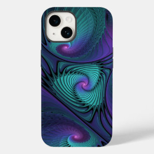 パープルミートターコイズモダン抽象芸術フラクタル Case-Mate iPhone 14ケース