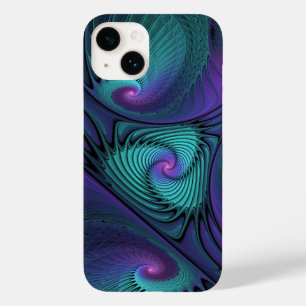 パープルミートターコイズモダン抽象芸術フラクタル Case-Mate iPhone 14ケース