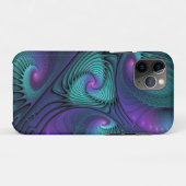 パープルミートターコイズモダン抽象芸術フラクタル Case-Mate iPhoneケース (裏面(横))