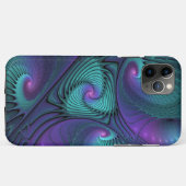 パープルミートターコイズモダン抽象芸術フラクタル Case-Mate iPhoneケース (裏面(横))