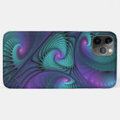 パープルミートターコイズモダン抽象芸術フラクタル Case-Mate iPhoneケース (裏面(横))