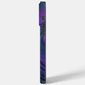 パープルミートターコイズモダン抽象芸術フラクタル Case-Mate iPhoneケース (裏面 / 左)