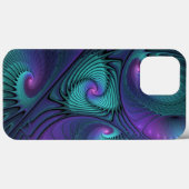 パープルミートターコイズモダン抽象芸術フラクタル Case-Mate iPhoneケース (裏面 (横))