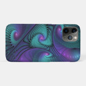 パープルミートターコイズモダン抽象芸術フラクタル Case-Mate iPhoneケース (裏面(横))