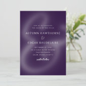 パープルムーディーズタイポグラフィアンパ結婚サンド 招待状 (スタンド正面)