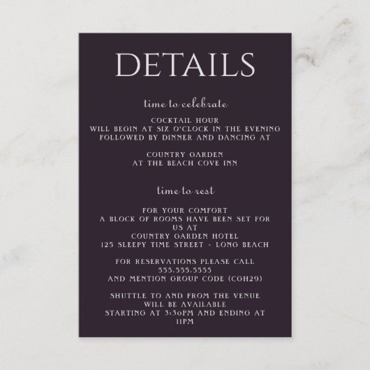 パープルムーディーズフローラ エンクロージャーカード (正面)