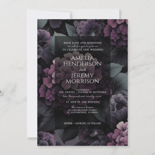 パープルムーディーズフローラ 招待状 (正面)