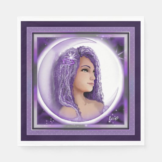 パープルムーンチャイルドナプキンス スタンダードランチョンナプキン (正面)