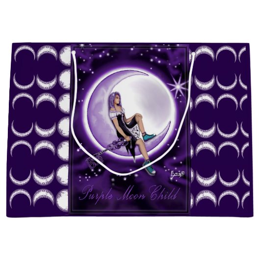 パープルムーンチャイルドラージ抱き枕 ラージペーパーバッグ (正面)