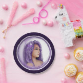 パープルムーンチャイルド紙プレート ペーパープレート (パーティー)