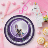 パープルムーンチャイルド紙プレート ペーパープレート (パーティー)