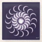 パープルムーンチャイルド ガラスコースター (正面)