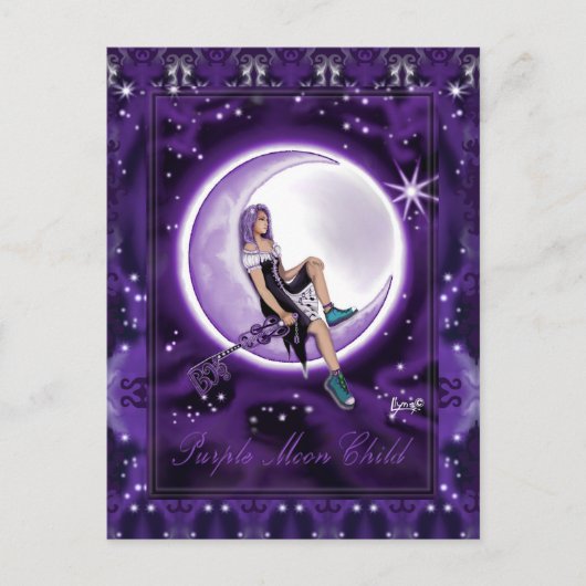 パープルムーンチャイルド ポストカード (正面)