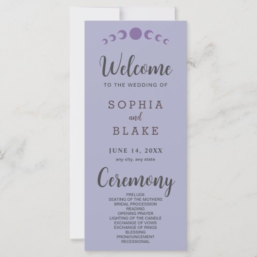 パープルムーンフェイズシルバー結婚式 プログラム (正面)