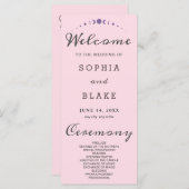 パープルムーンフェイズソフトピンク結婚式 プログラム (正面/裏面)