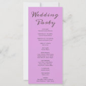 パープルムーンフェイズプラムパープル結婚式 プログラム (裏面)